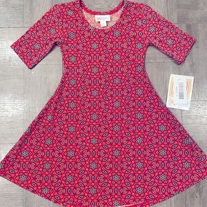 New! Size 2 Adeline A-line Flowy Lularoe Dress Fit & Flare Pink BNWT